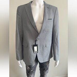 Daniel Jarmens Runway Collection Small Diamonds Light Grey Blazer Size US44 EU54